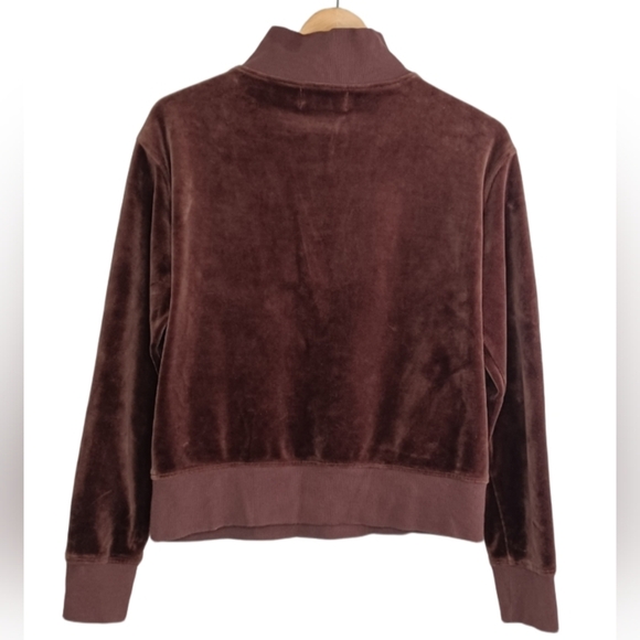 Nili Lotan Bentley Quarter Zip Velvet Chocolate Brown Pullover Sweater - Picture 4 of 12